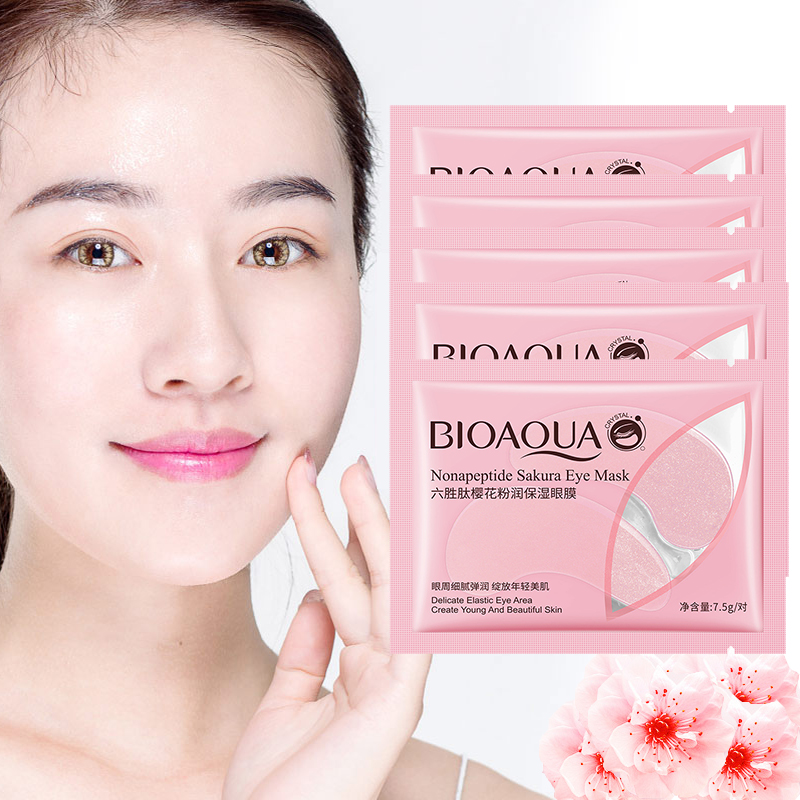 Collagen Under Eye Patches - 10Pcs=5Pairs Nonapeptide Sakura Eye Mask Collagen