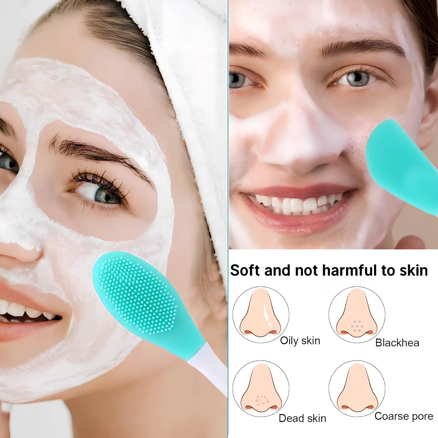 Silicone Face Scrubber Electric - 30 Pack Face Scrubber,Silicone Face Brush,Facial