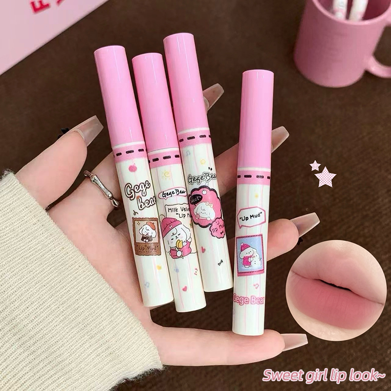 Gege Bear 6PC Velvet Lip Mud S - Matte Velvet Lip Tint Long Lasting review and price