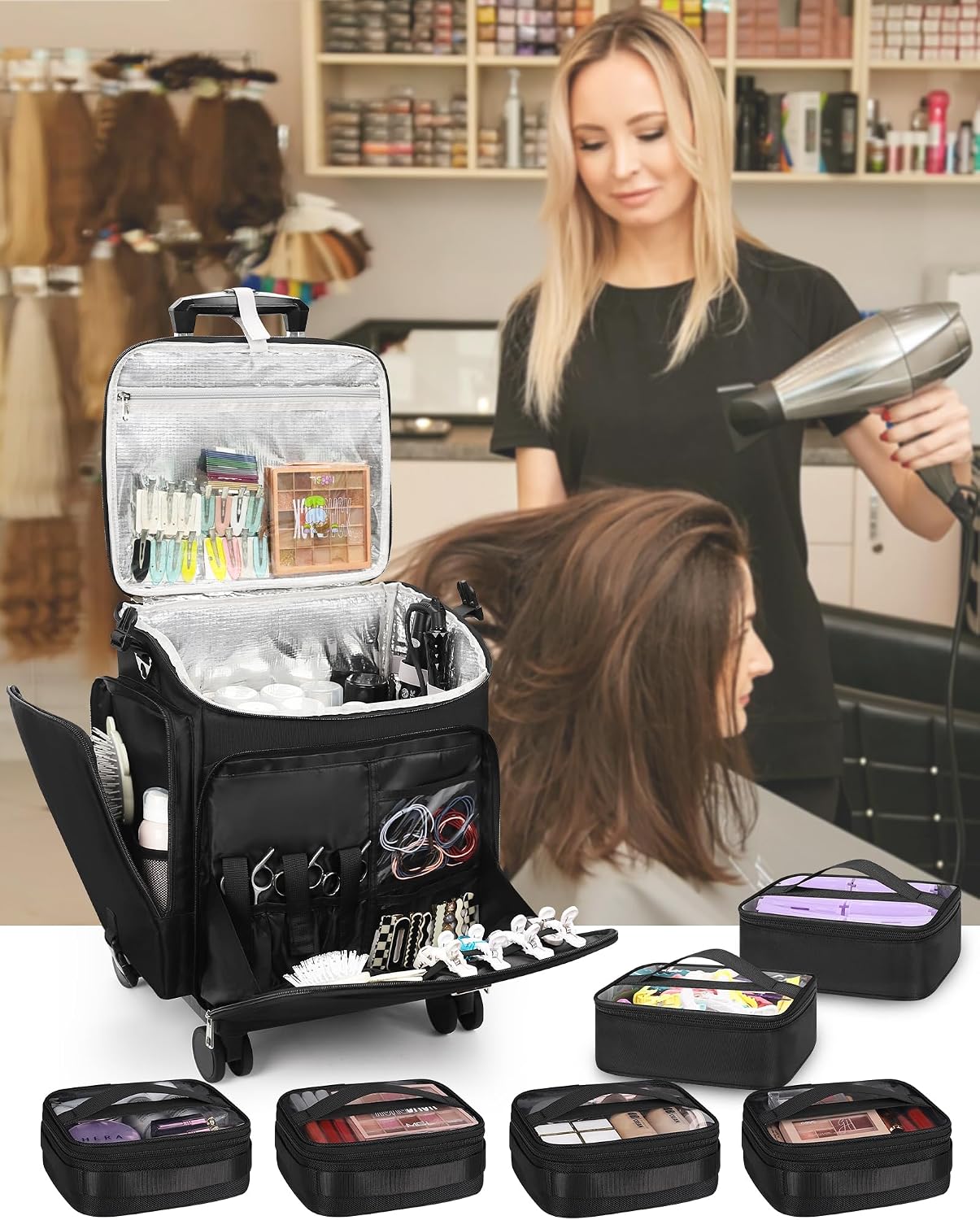 Rolling Makeup Case Hair Tools - Makeup review and price