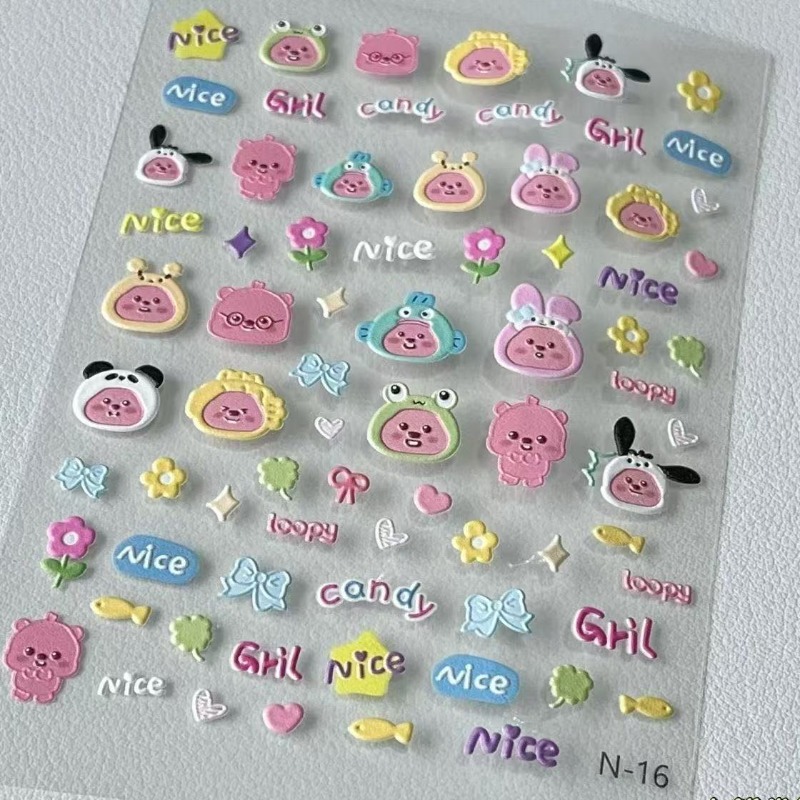 Loopy 3D embossed sticker, tra - Nail Art review and price