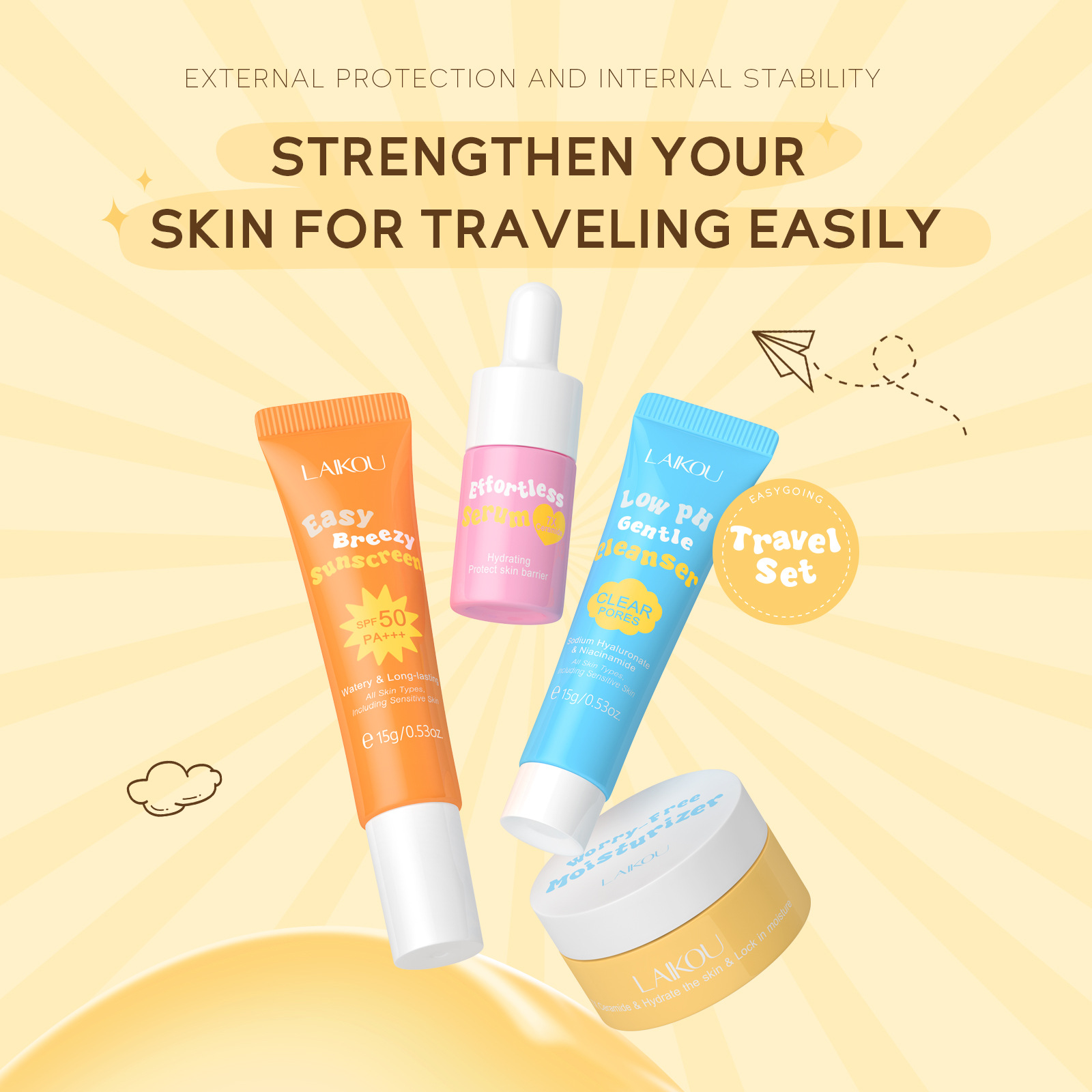 4PCS Laikou Ceramide Travel Su - Hyaluronic Acid Facial Serum review and price