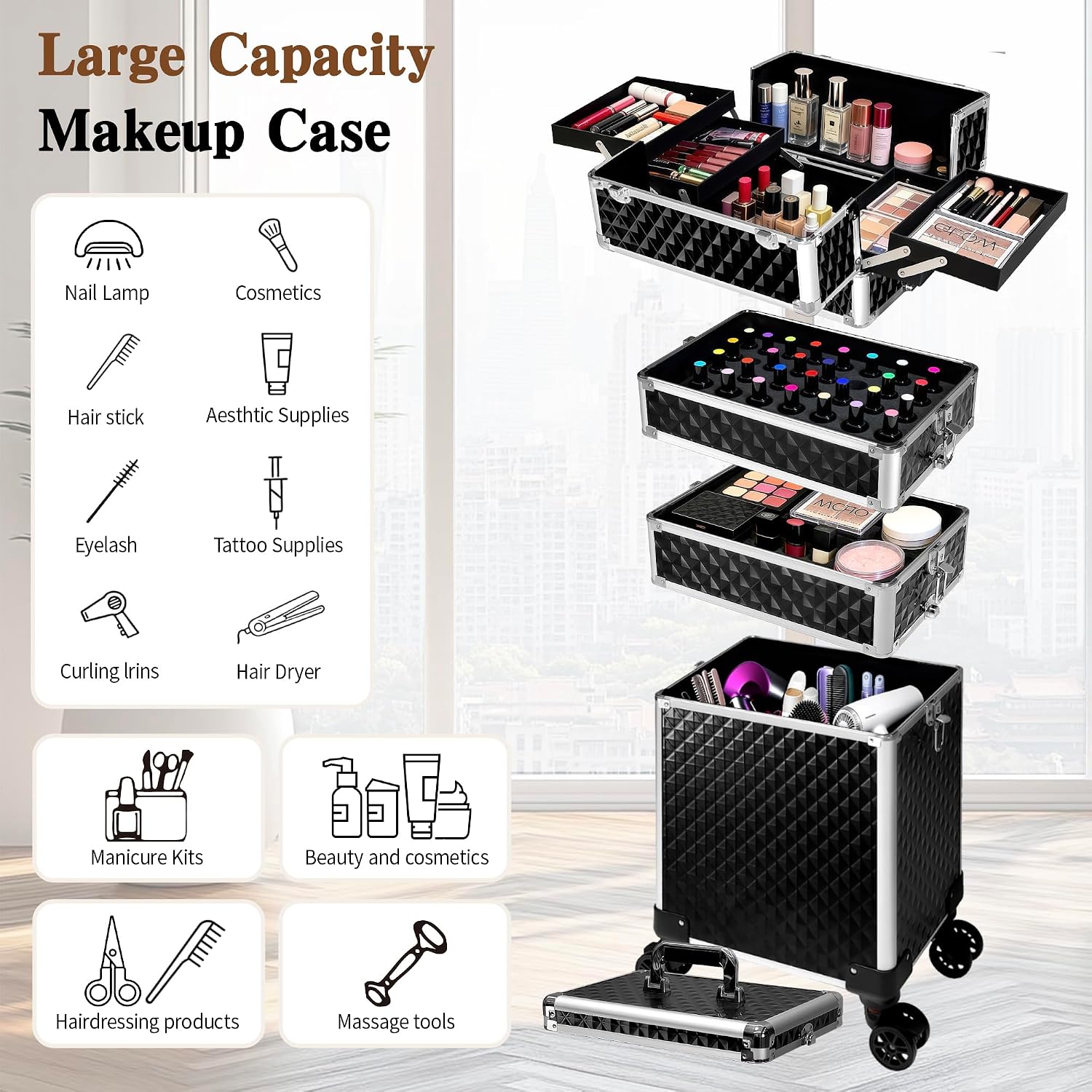 Rolling Makeup Train Case, Cos - Makeup review and price