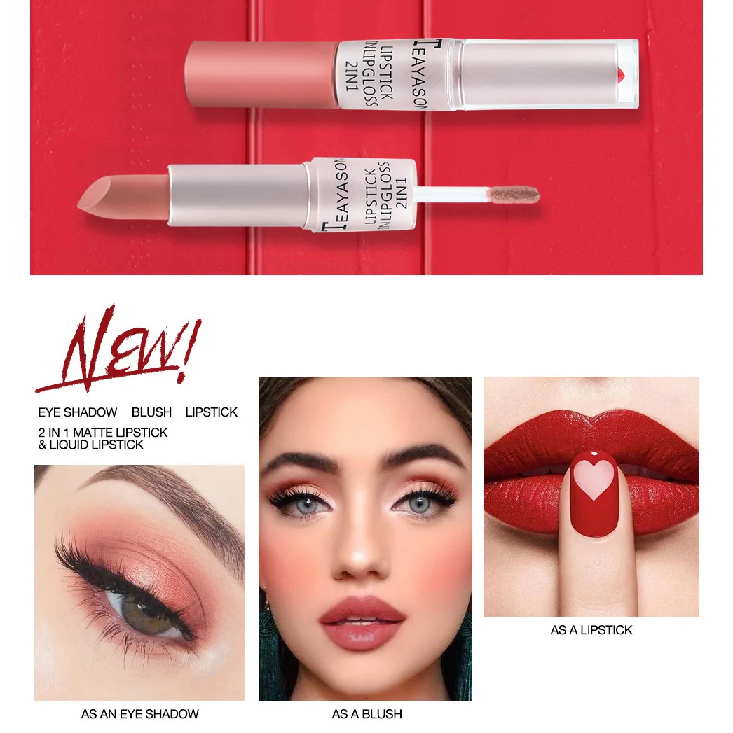 1PC Pink Lipstick Sexy Lip Glo - Matte Velvet Lip Tint Long Lasting review and price