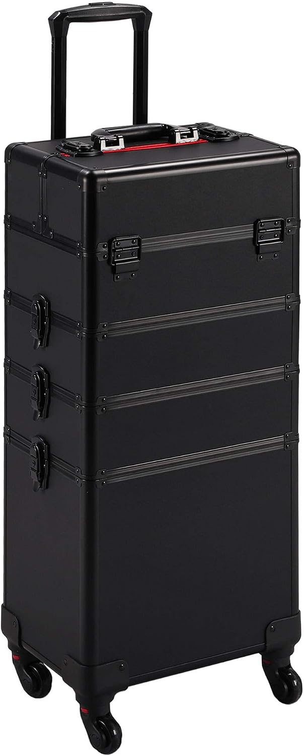 Black 4‑in‑1 Lockable Rolling  - Makeup review and price