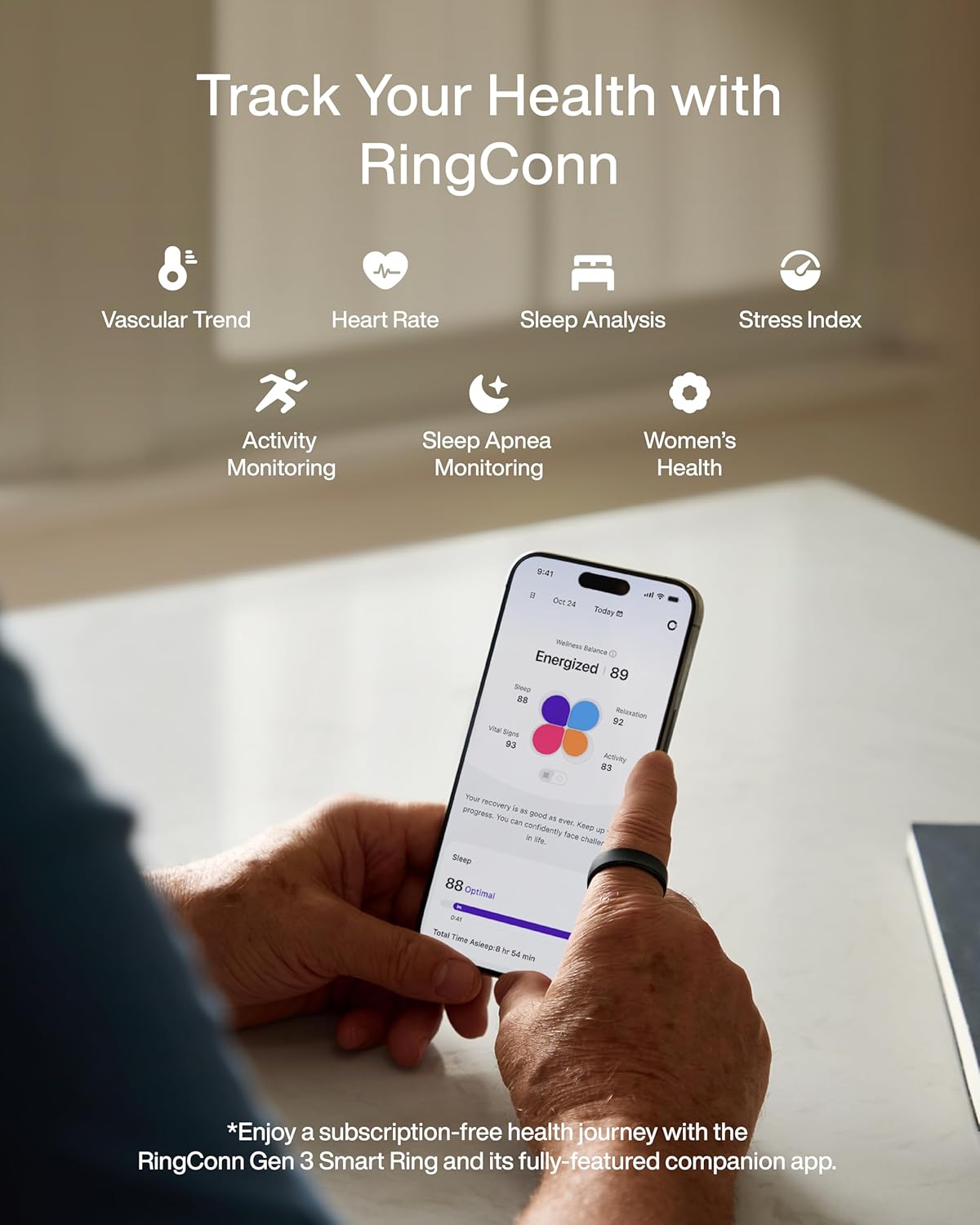 RingConn Gen 3 Smart Ring Vasc - Health Monitors review and price