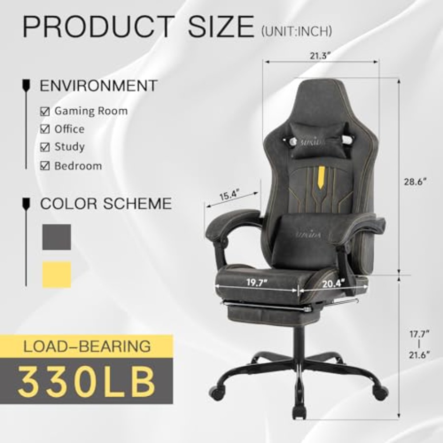 Gaming chair with footrest for - Massage review and price