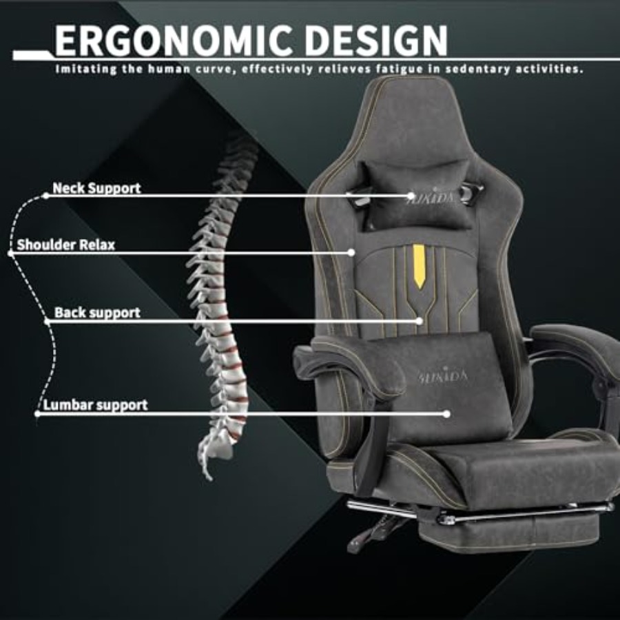 Gaming chair with footrest for - Massage review and price