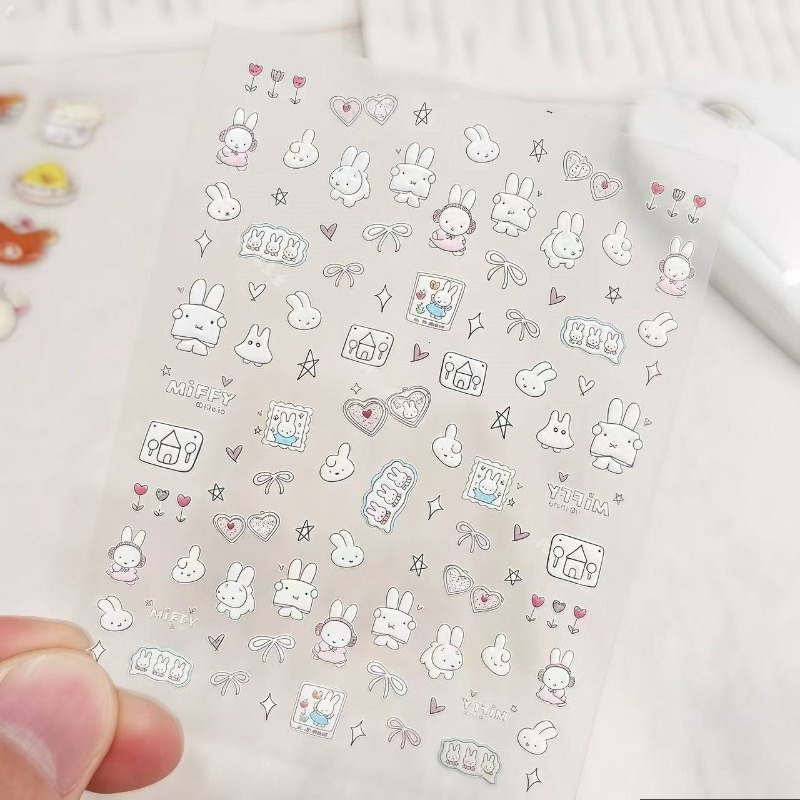 Miffy cartoon nail stickers an - Nail Art review and price