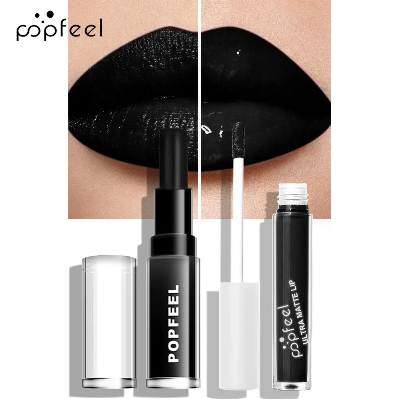 Punk Matte Black Liquid Lipsti - Matte Velvet Lip Tint Long Lasting review and price