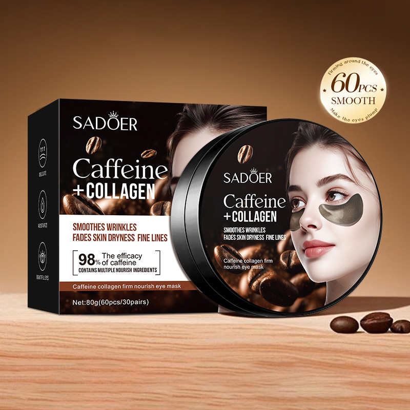 60pcs SADOER Caffeine Crystal  - Collagen Under Eye Patches review and price