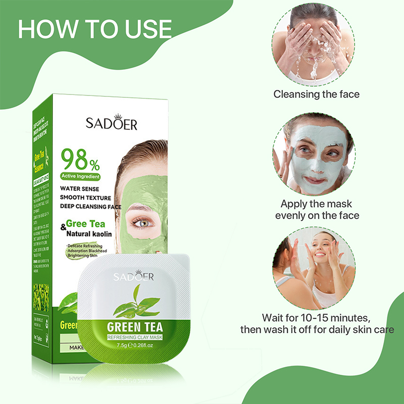 8pcs Green Tea Cleaning Mud Ma - Green Tea Cleansing Clay Mask review and price