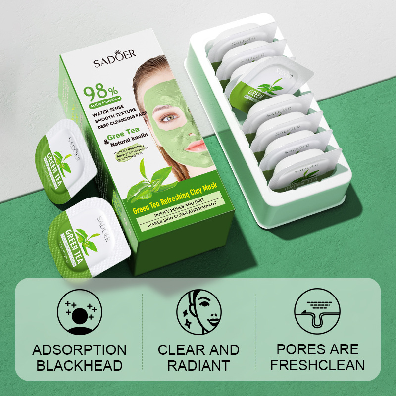 8pcs Green Tea Cleaning Mud Ma - Green Tea Cleansing Clay Mask review and price