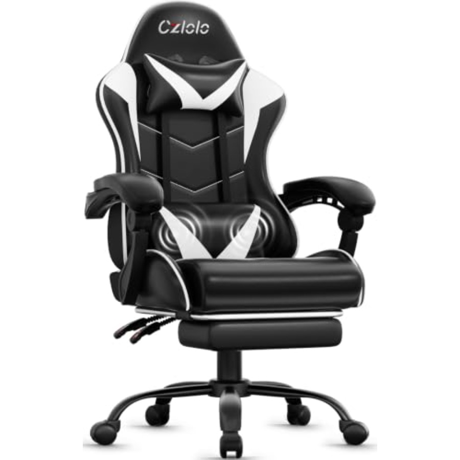 Gaming Chair with Footrest, Ra - Massage review and price