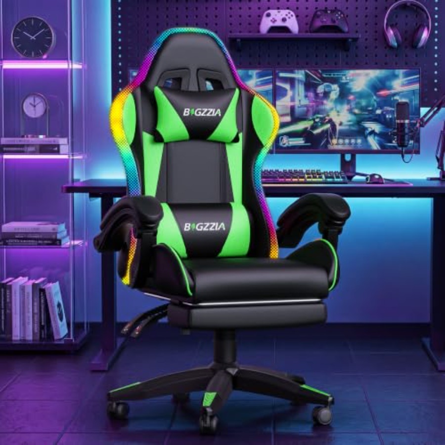 RGB gaming chair with footrest - Massage review and price