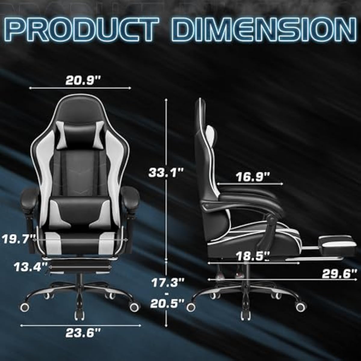 Gaming Chair with Adjustable H - Massage review and price