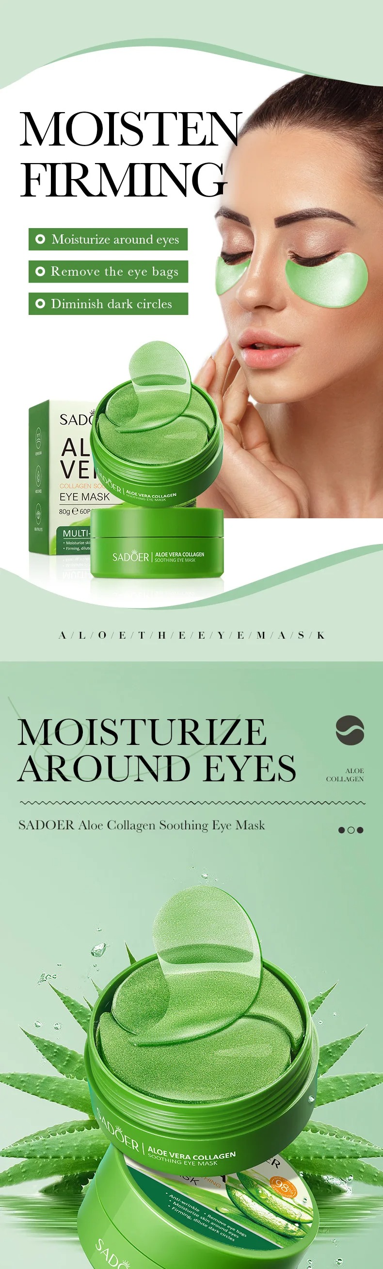 60pcs Aloe Vera Collagen Eye M - Collagen Under Eye Patches review and price