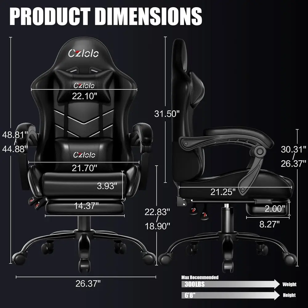 Ergonomic Gaming Chair with Fo - Massage review and price